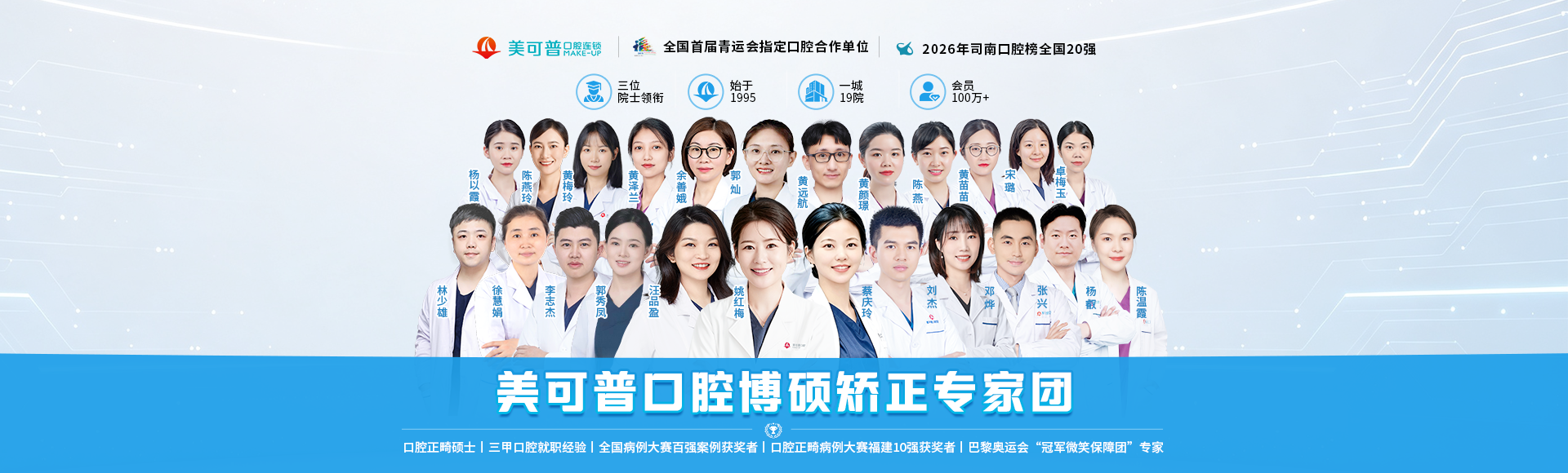 美可普口腔24位博硕正畸专家团